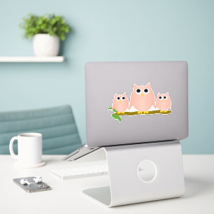 Sticker Conception de hiboux roses