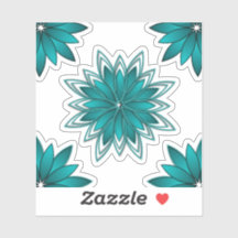 Conception de mandala à feuilles de teal sur fond 