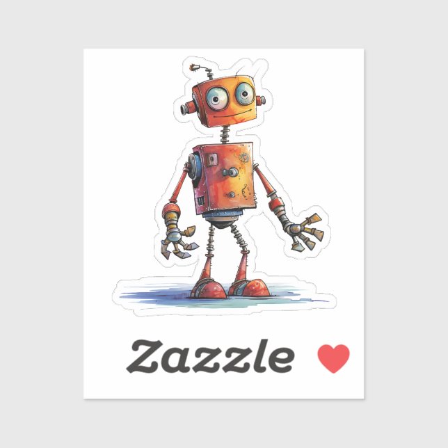 Sticker Conception de robot fantaisiste 2 (Feuille)