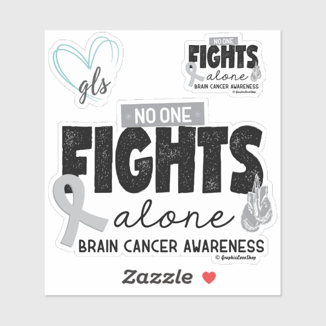 Sticker Conception de sensibilisation au cancer du cerveau (Feuille)