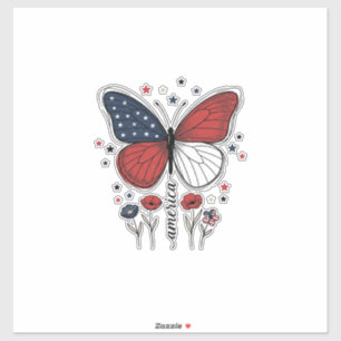 Sticker Conception de T-shirt vintage papillon patriotique