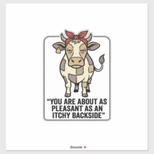 Sticker Conception de T-Shirt vintage vache patchwork grin