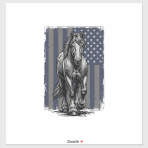 Sticker Conception de vecteur de drapeau de cheval de trai