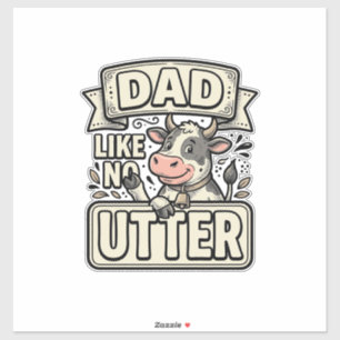 Sticker Conception de vecteur vintage de vache drôle comme