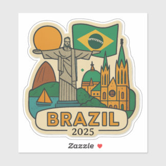 Sticker Conception de voyage au Brésil avec année personna