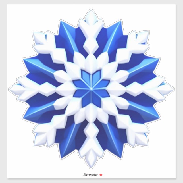 Sticker Conception détaillée du flocon de neige blanc (Feuille)