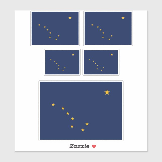 Sticker Conception du drapeau de l'État de l'Alaska (Feuille)