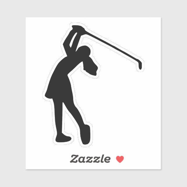 Sticker Conception silhouette de fille du joueur de golf (Feuille)