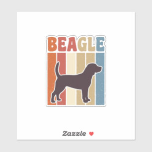 Sticker Conception vectorielle à rayures rétro de chien Be