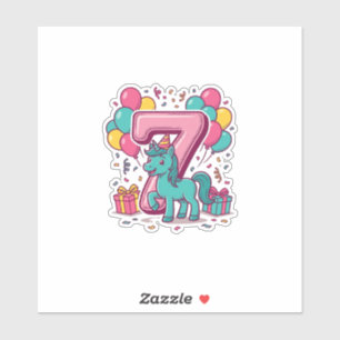 Sticker Conception vectorielle de poney mignon pour la fêt