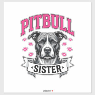 Sticker Conception vectorielle de sœur Pitbull amateur de