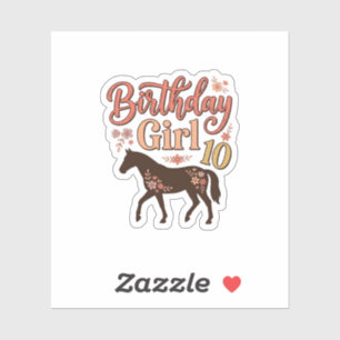 Sticker Conception vectorielle florale de cheval 10 pour f