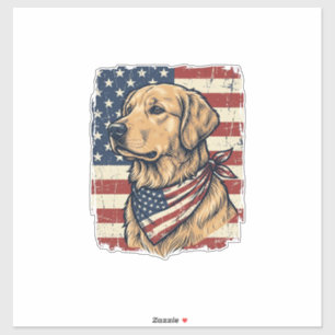 Sticker Conception vectorielle vintage patriotique de Gold