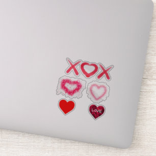 Sticker conceptions de cœur xox motif valentin rouge