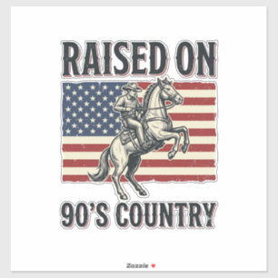 Sticker Conçu pour Chemise Western Cowboy Country 90s_
