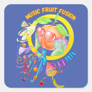 Sticker conçu pour la fusion de fruits de musique