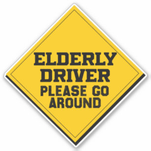 Sticker Conducteur Âgé S'Il Vous Plaît Parcourir,
