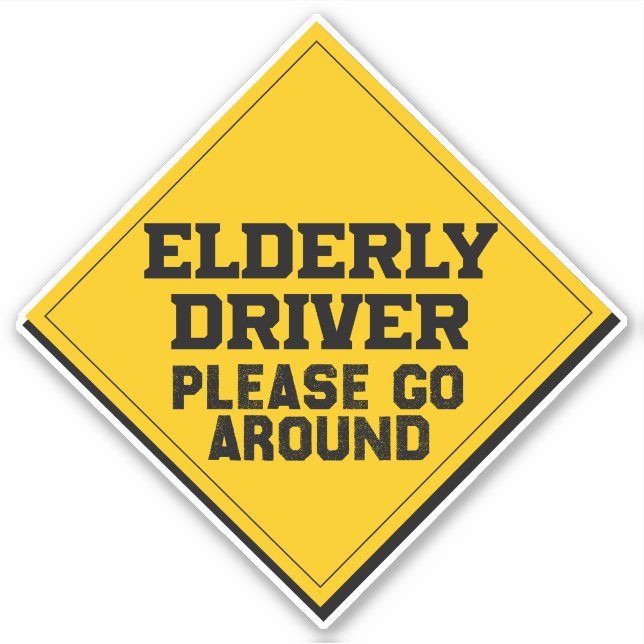 Sticker Conducteur Âgé S'Il Vous Plaît Parcourir, (Devant)