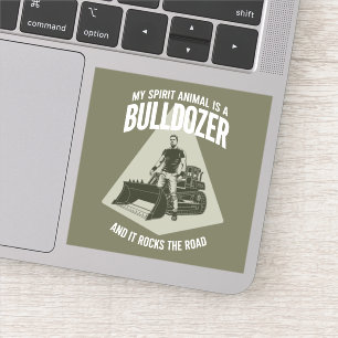 Sticker Conducteur de camion bulldozer drôle disant minima