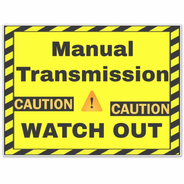 Sticker Conducteur de transmission manuel d'avertissement  (Devant)
