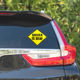 Sticker Conducteur sourds - Panneau d'avertissement