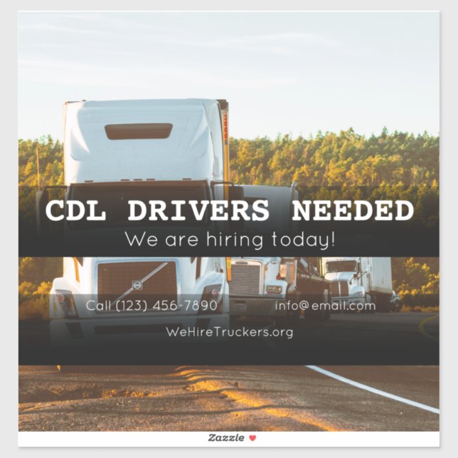 Sticker Conducteurs CDL Besoin de camionnage (Feuille)