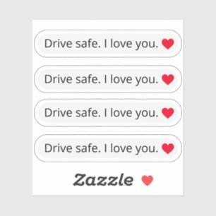 Sticker Conduisez en toute sécurité Je vous aime rétrograd