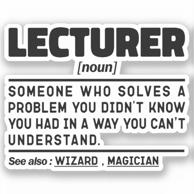 Sticker Conférencier Noun Conférencière publique Enseigner (Recto)