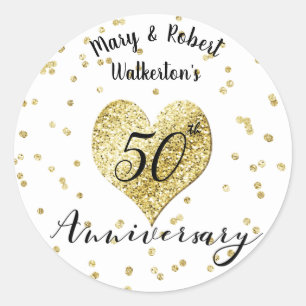 Sticker Confetti Gold -50e anniversaire de Mariage