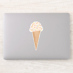 Sticker Conne de crème glacée rose avec arrosage Illustrat