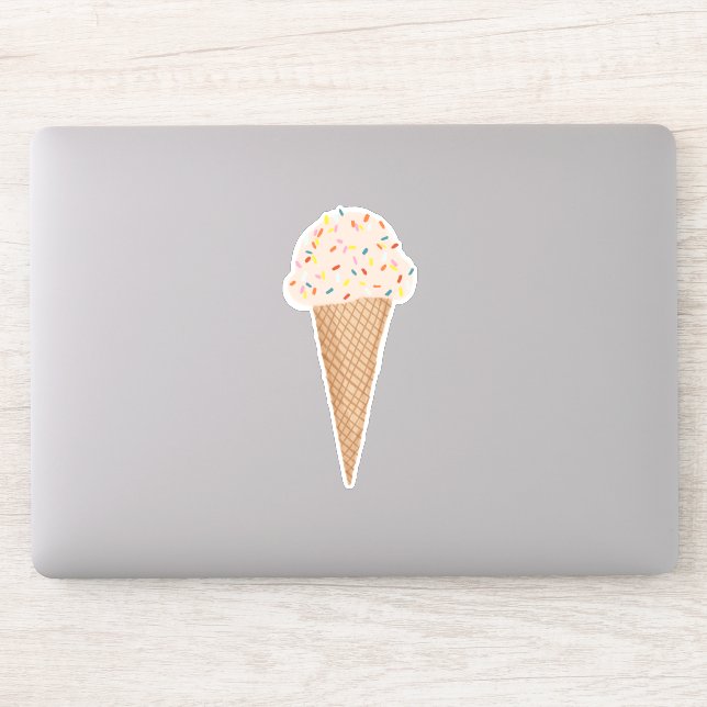 Sticker Conne de crème glacée rose avec arrosage Illustrat (Ordinateur)