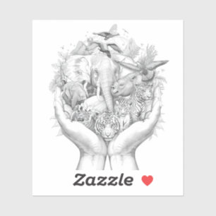 Sticker Conservation de la faune mondiale : Protéger les e