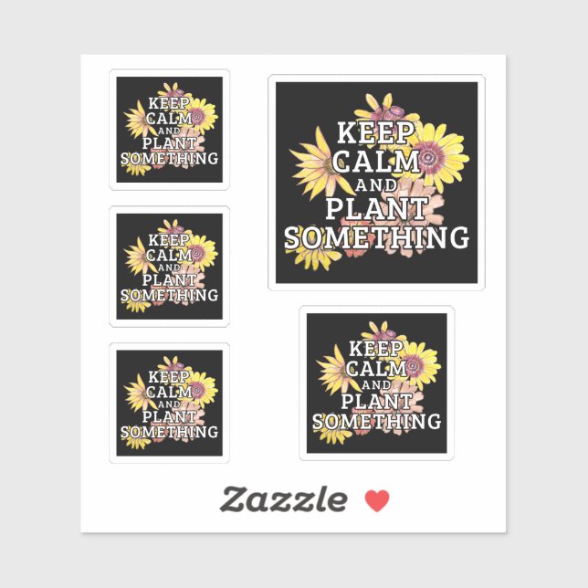 Sticker Conserver le calme et quelque chose de Plante - Ga (Feuille)