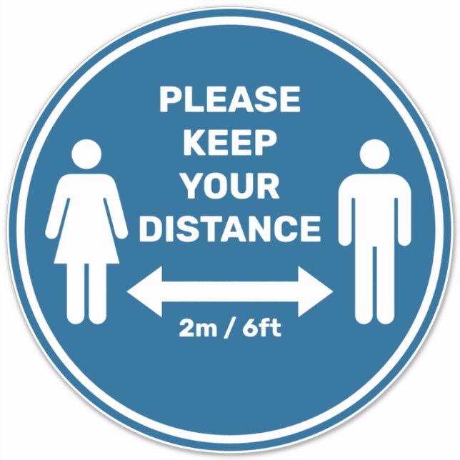 Sticker Conserver votre distance (Devant)