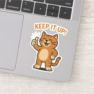 Sticker Continuez ! Motivation Cute Retro Kawaii Chat