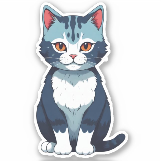 Sticker Contour de chat bleu (Devant)