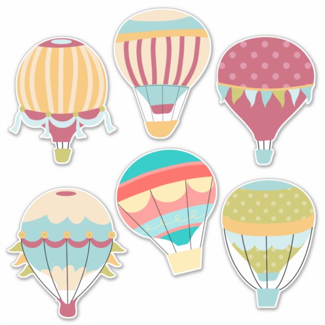 Sticker Contour de variété de ballon à air chaud (Devant)