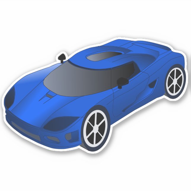 Sticker Contour de voiture en Course bleue (Devant)