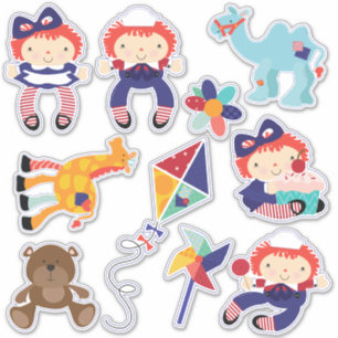 Sticker Contour des jouets de poupée de sac
