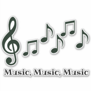 Sticker Contour Design Notes musicales