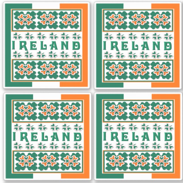 Sticker Contour design Shamrock irlandais coloré (Devant)