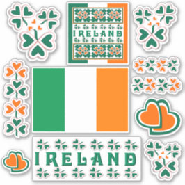 Sticker Contour Shamrock irlandais coloré