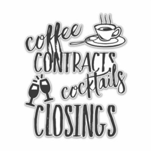 Sticker Contrats de café Cocktails Réaliseur de fermeture