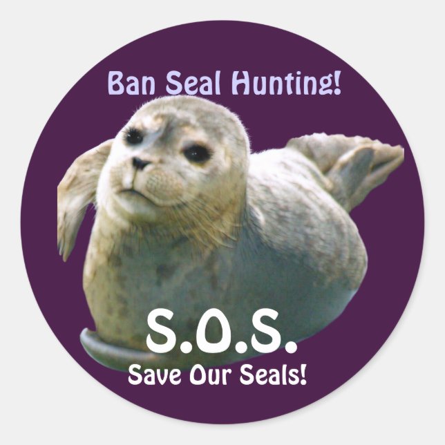 Sticker contre la chasse au phoque de BÉBÉ (Devant)