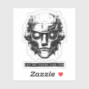 Sticker Contrôle de l'esprit Cyberpunk Robot Black Print