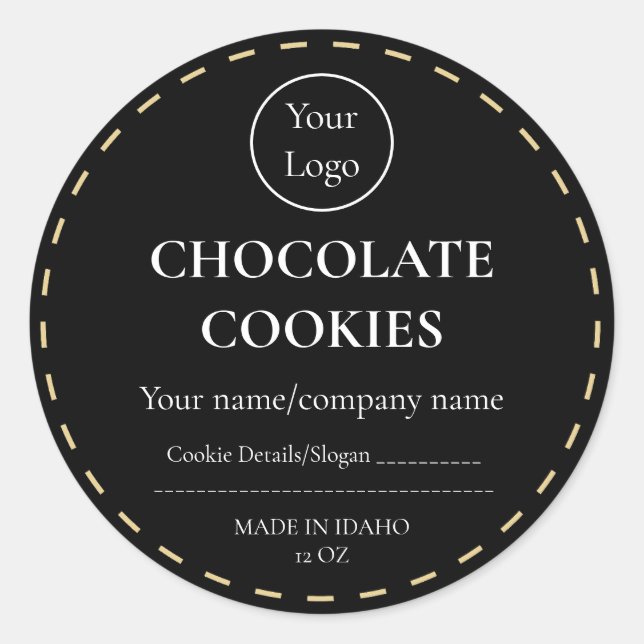 Sticker Cookie Chip simple Étiquette personnalisé (Devant)