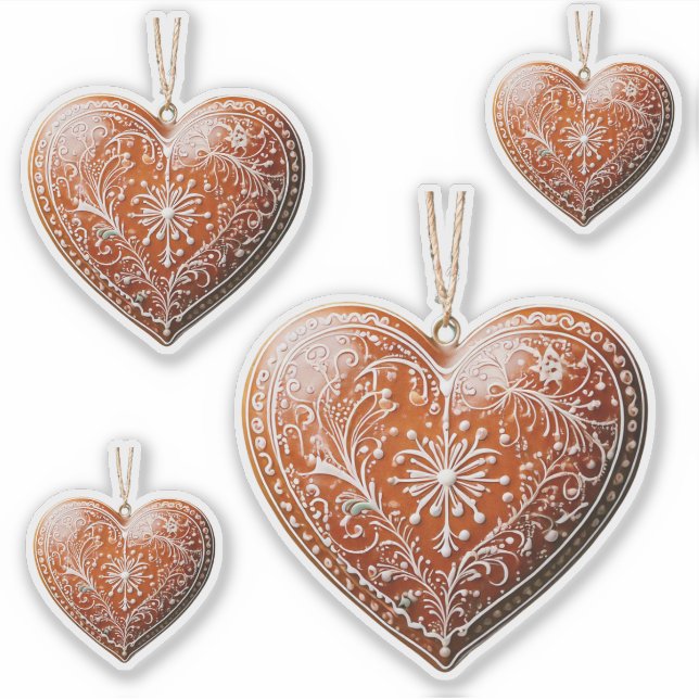 Sticker Cookie de Noël rustique Décoré traditionnel (Devant)