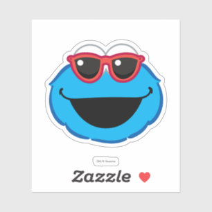 Sticker Cookie Souriant visage avec lunettes de soleil