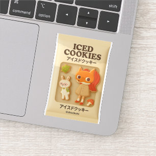 Sticker Cookies glacés : Masque de renard de fille lapin e