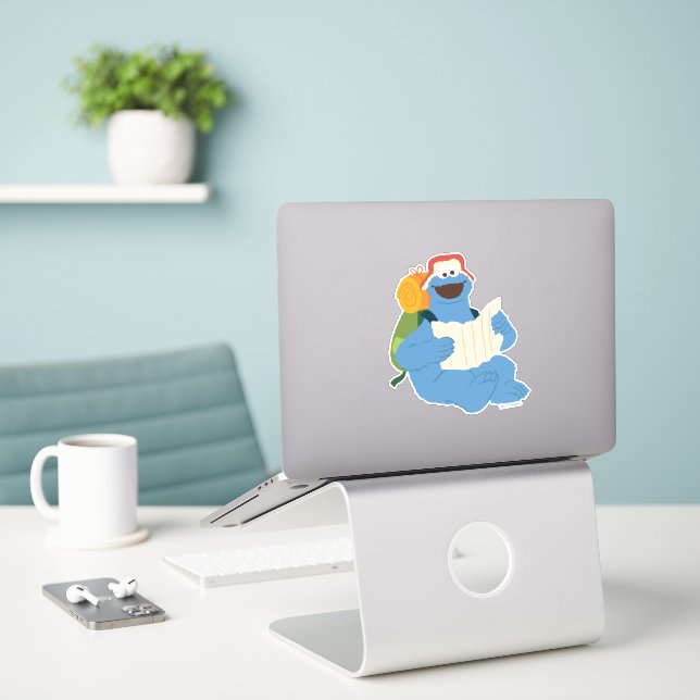 Sticker Cookies Monster Lire Une Carte (Ordinateur portable sur le bureau)
